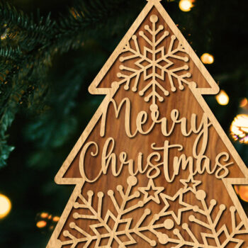 Intra απο ξύλο plywood 3mm-4mm πάχος - Στολίδι Χριστουγεννιάτικου Δέντρου με Laser Cut  Δίασταση 6x6 cm INTRAFABR-106050651 - Image 1