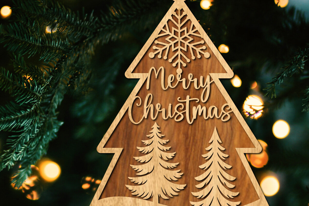 Intra απο ξύλο plywood 3mm-4mm πάχος - Στολίδι Χριστουγεννιάτικου Δέντρου με Laser Cut  Δίασταση 6x6 cm INTRAFABR-106050748