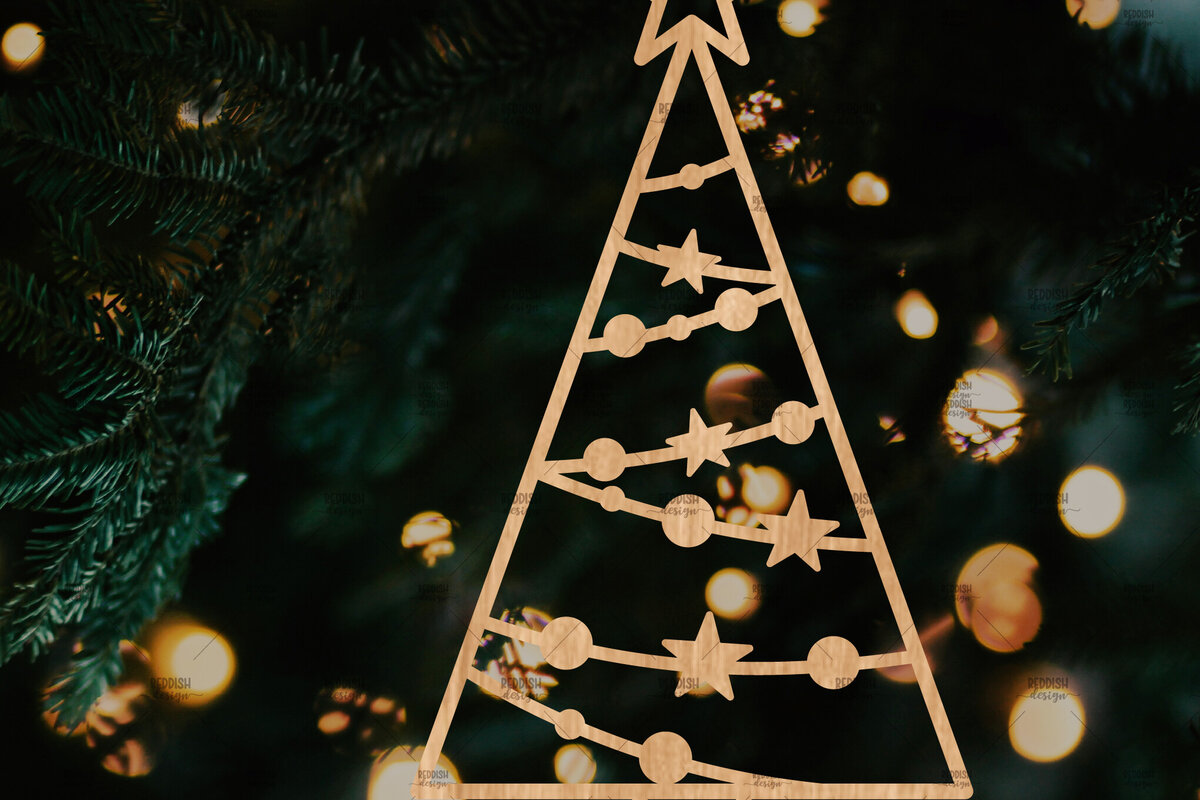 Intra απο ξύλο plywood 3mm-4mm πάχος - Στολίδι Χριστουγεννιάτικου Δέντρου με Laser Cut  Δίασταση 6x6 cm INTRAFABR-106128862