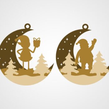 Intra απο ξύλο plywood 3mm-4mm πάχος - Σχέδιο κοπής με λέιζερ στολίδι Χριστουγεννιάτικου δέντρου Δίασταση 750x500 cm INTRAFABR-34195918 - Image 2