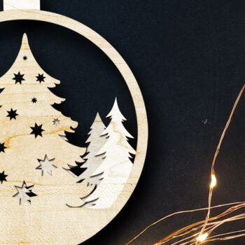 Intra απο ξύλο plywood 3mm-4mm πάχος - Στολίδι Χριστουγεννιάτικου Δέντρου, Διακόσμηση πολλαπλών στρώσεων Δίασταση 4x4 cm INTRAFABR-84213440 - Image 4