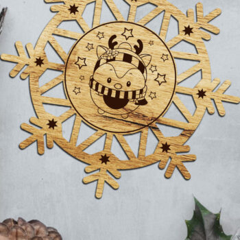 Intra απο ξύλο plywood 3mm-4mm πάχος - Πρότυπο στολίδι χριστουγεννιάτικου δέντρου Δίασταση 4x4 cm INTRAFABR-108814332 - Image 1