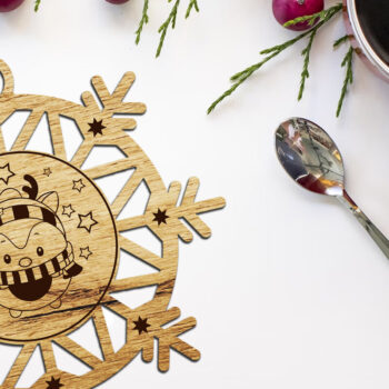 Intra απο ξύλο plywood 3mm-4mm πάχος - Πρότυπο στολίδι χριστουγεννιάτικου δέντρου Δίασταση 4x4 cm INTRAFABR-108814332 - Image 2