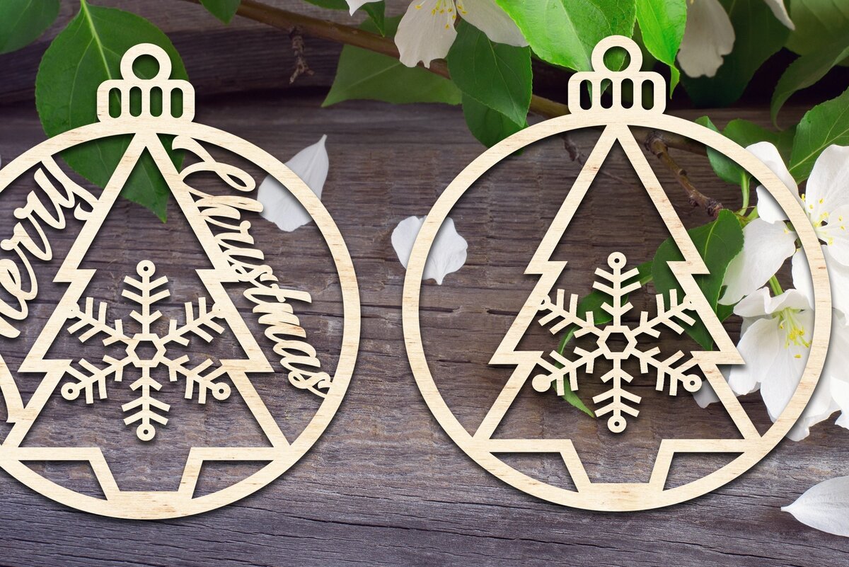 Intra απο ξύλο plywood 3mm-4mm πάχος - Στολίδι Χριστουγεννιάτικου Δέντρου V1 Δίασταση 6x6 cm INTRAFABR-33528232