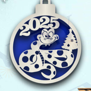 Intra απο ξύλο plywood 3mm-4mm πάχος - Στολίδι Χριστουγεννιάτικου Δέντρου με Φίδι Δίασταση 20x25 cm INTRAFABR-109267486