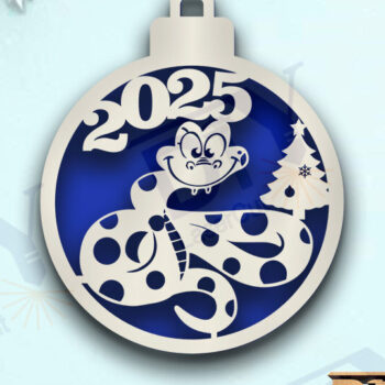 Intra απο ξύλο plywood 3mm-4mm πάχος - Στολίδι Χριστουγεννιάτικου Δέντρου με Φίδι Δίασταση 20x25 cm INTRAFABR-109267486 - Image 1