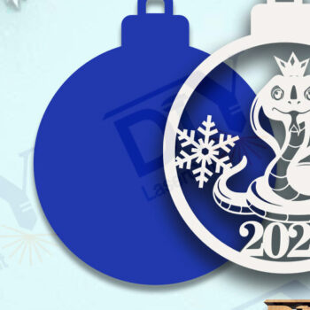 Intra απο ξύλο plywood 3mm-4mm πάχος - Στολίδι Χριστουγεννιάτικου Δέντρου με Φίδι Δίασταση 20x25 cm INTRAFABR-109267479 - Image 2