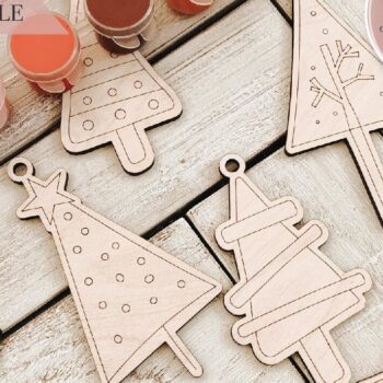 Intra απο ξύλο plywood 3mm-4mm πάχος - Χριστουγεννιάτικα στολίδια για το DiY Craft Kit Δίασταση 6x6 cm INTRAFABR-75550667 - Image 4