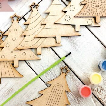 Intra απο ξύλο plywood 3mm-4mm πάχος - Χριστουγεννιάτικα στολίδια για το DiY Craft Kit Δίασταση 6x6 cm INTRAFABR-75550243 - Image 2