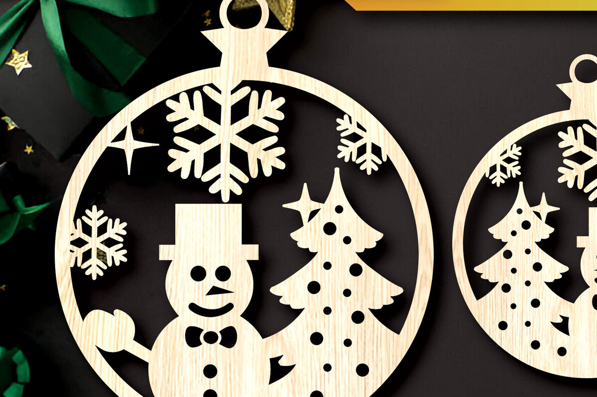Intra απο ξύλο plywood 3mm-4mm πάχος - Στολίδια χριστουγεννιάτικων δέντρων με λέιζερ  Δίασταση 6x6 cm INTRAFABR-104798992