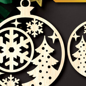 Intra απο ξύλο plywood 3mm-4mm πάχος - Στολίδια χριστουγεννιάτικων δέντρων με λέιζερ  Δίασταση 6x6 cm INTRAFABR-104934525