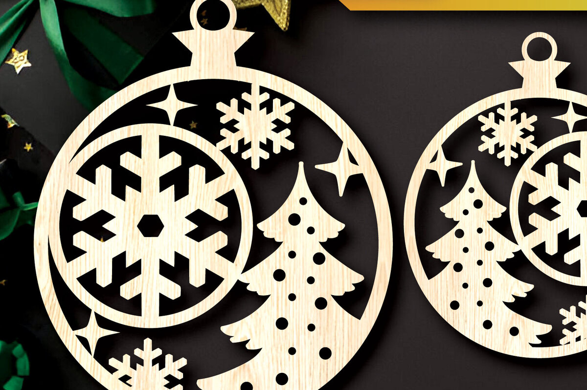 Intra απο ξύλο plywood 3mm-4mm πάχος - Στολίδια χριστουγεννιάτικων δέντρων με λέιζερ  Δίασταση 6x6 cm INTRAFABR-104934525
