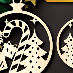 Intra απο ξύλο plywood 3mm-4mm πάχος - Στολίδια χριστουγεννιάτικων δέντρων με λέιζερ  Δίασταση 6x6 cm INTRAFABR-104934642