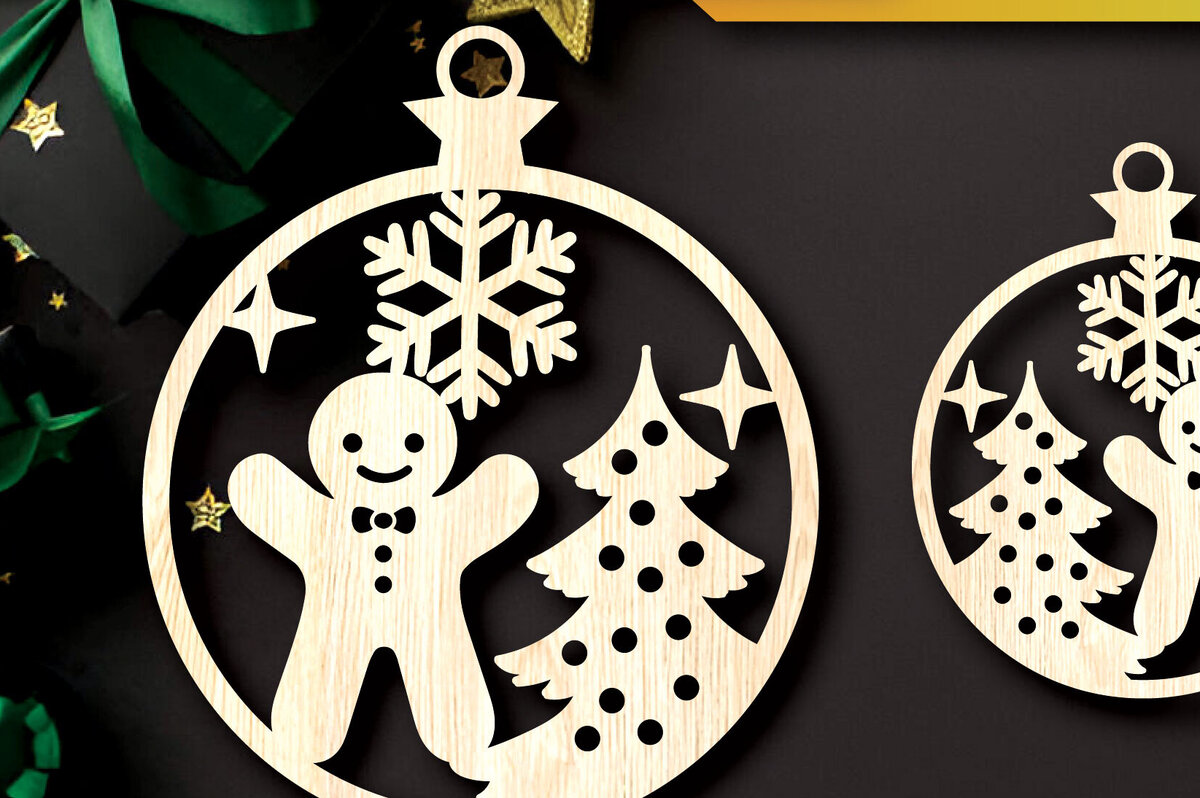 Intra απο ξύλο plywood 3mm-4mm πάχος - Στολίδια χριστουγεννιάτικων δέντρων με λέιζερ  Δίασταση 6x6 cm INTRAFABR-104798539