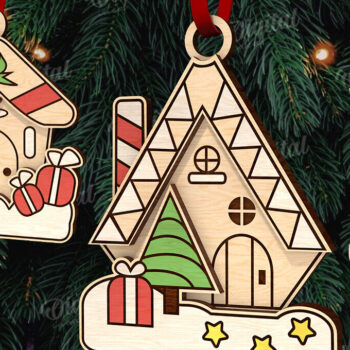 Intra απο ξύλο plywood 3mm-4mm πάχος - Δέσμη LaserCut στολίδια χριστουγεννιάτικου δέντρου Δίασταση 6x6 cm INTRAFABR-110836151 - Image 1