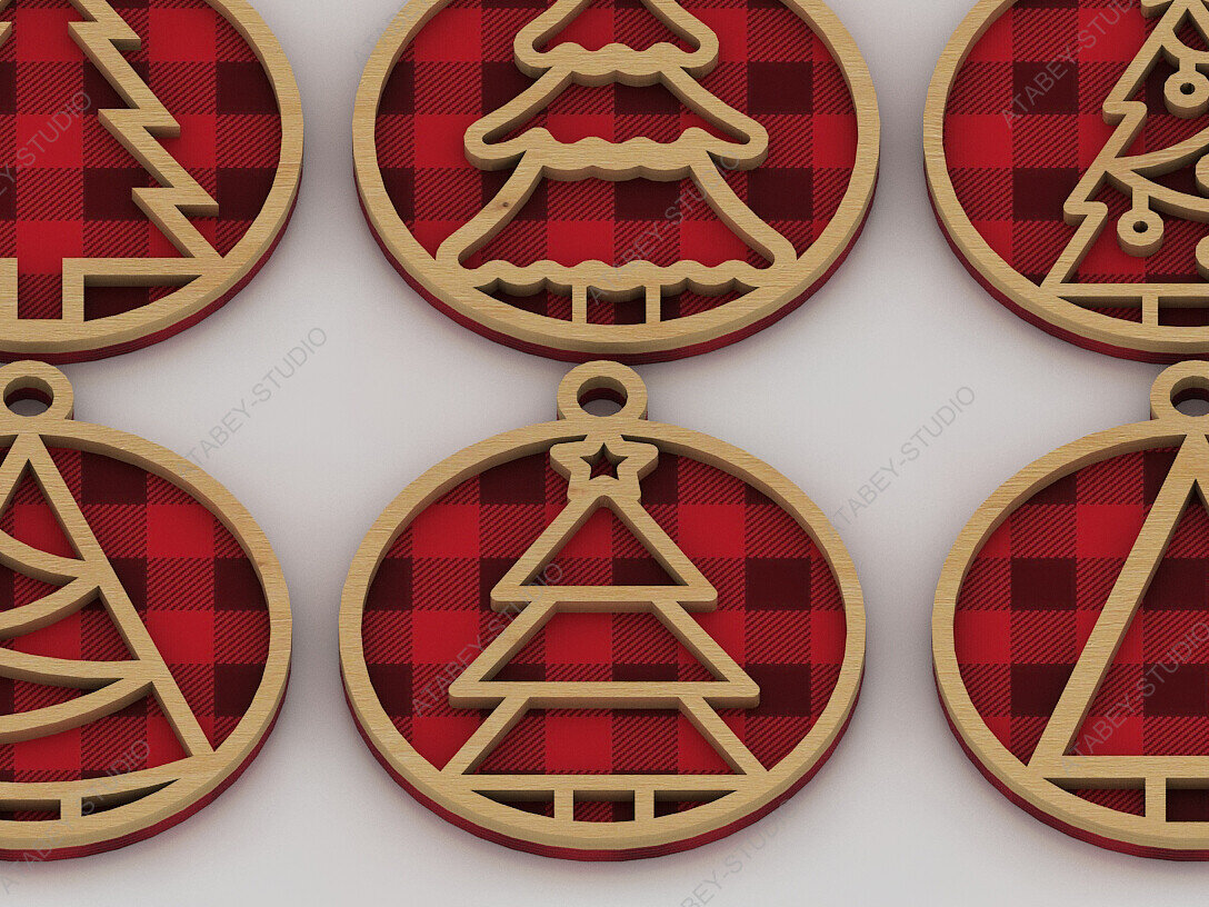 Intra απο ξύλο plywood 3mm-4mm πάχος - Χριστουγεννιάτικα στολίδια για το νέο έτος Δίασταση 6x6 cm INTRAFABR-80182839