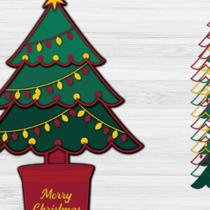 Intra απο ξύλο plywood 3mm-4mm πάχος - Κοπή χριστουγεννιάτικου δέντρου σε τρισδιάστατο   Δίασταση 1200x1200 cm INTRAFABR-40471251