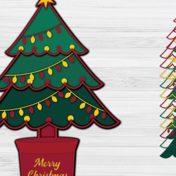 Intra απο ξύλο plywood 3mm-4mm πάχος - Κοπή χριστουγεννιάτικου δέντρου σε τρισδιάστατο   Δίασταση 1200x1200 cm INTRAFABR-40471251 - Image 1