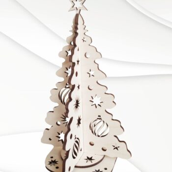 Intra απο ξύλο plywood 3mm-4mm πάχος - Μοτίβο χριστουγεννιάτικου δέντρου, έτοιμο λέιζερ Δίασταση 169x107 cm INTRAFABR-50278609 - Image 2