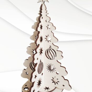 Intra απο ξύλο plywood 3mm-4mm πάχος - Μοτίβο χριστουγεννιάτικου δέντρου, έτοιμο λέιζερ Δίασταση 169x107 cm INTRAFABR-50278609 - Image 3