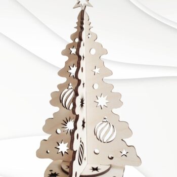 Intra απο ξύλο plywood 3mm-4mm πάχος - Μοτίβο χριστουγεννιάτικου δέντρου, έτοιμο λέιζερ Δίασταση 169x107 cm INTRAFABR-50278609 - Image 4