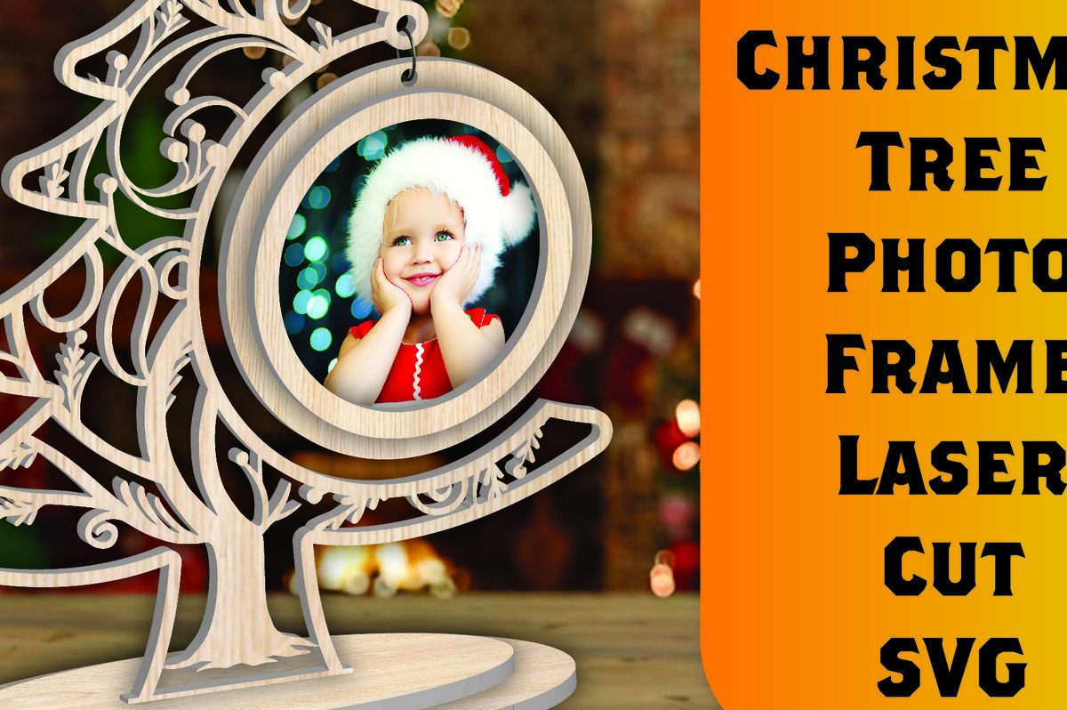 Intra απο ξύλο plywood 3mm-4mm πάχος - Χριστουγεννιάτικο δέντρο Κορνίζα φωτογραφιών με Laser Cut  Δίασταση 20x25 cm INTRAFABR-107312278