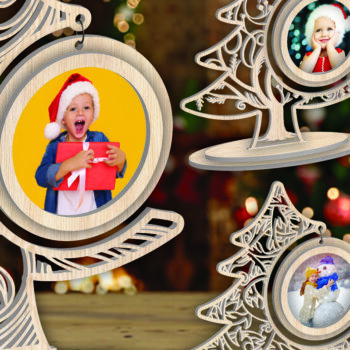 Intra απο ξύλο plywood 3mm-4mm πάχος - Πακέτο  Κορνίζας Χριστουγεννιάτικου Δέντρου Δίασταση 20x25 cm INTRAFABR-107370358 - Image 2