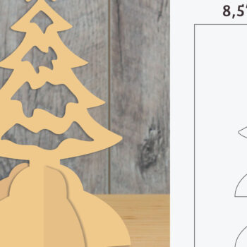 Intra απο ξύλο plywood 3mm-4mm πάχος - Πρότυπο κοπής με εκτυπώσιμο χριστουγεννιάτικο δέντρο Δίασταση 20x20 cm INTRAFABR-111384179 - Image 1