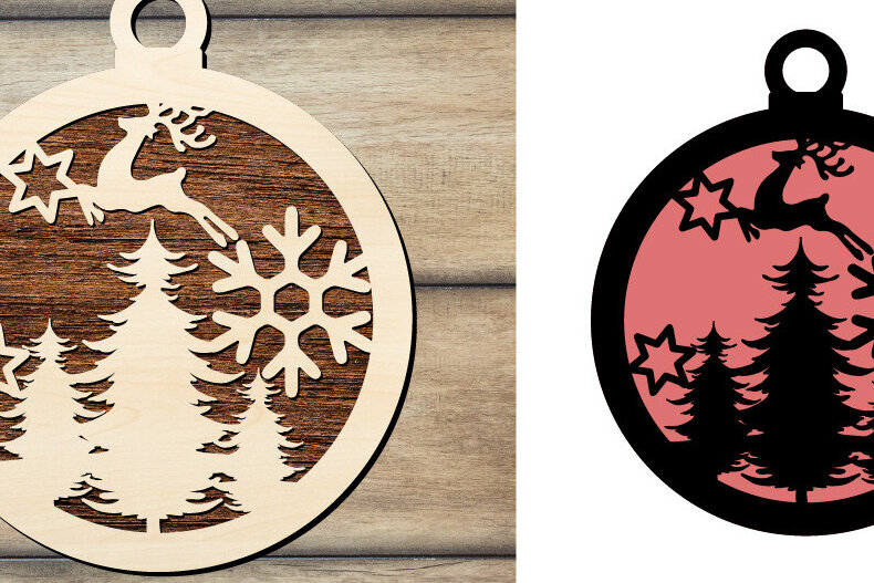 Intra απο ξύλο plywood 3mm-4mm πάχος -  πινακίδων χριστουγεννιάτικου δέντρου με στρογγυλή πόρτα Δίασταση 15x15 cm INTRAFABR-83010442