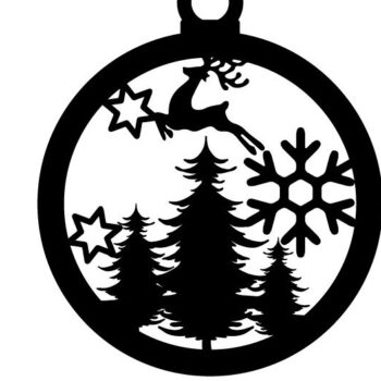 Intra απο ξύλο plywood 3mm-4mm πάχος -  πινακίδων χριστουγεννιάτικου δέντρου με στρογγυλή πόρτα Δίασταση 15x15 cm INTRAFABR-83010442 - Image 2