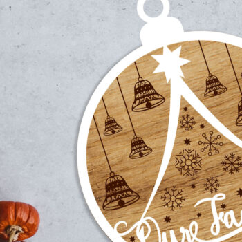 Intra απο ξύλο plywood 3mm-4mm πάχος - Χριστουγεννιάτικο δέντρο στρογγυλό στολίδι Δίασταση 5x3 cm INTRAFABR-109585101 - Image 2