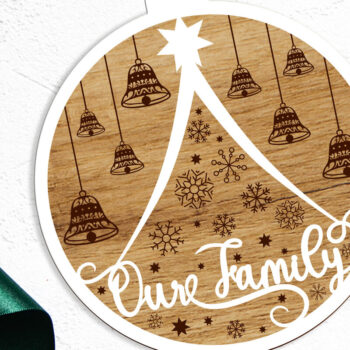 Intra απο ξύλο plywood 3mm-4mm πάχος - Χριστουγεννιάτικο δέντρο στρογγυλό στολίδι Δίασταση 5x3 cm INTRAFABR-109585101 - Image 3