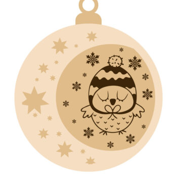 Intra απο ξύλο plywood 3mm-4mm πάχος - Σετ χριστουγεννιάτικο δέντρο στρογγυλά στολίδια Δίασταση 6x4 cm INTRAFABR-109336677 - Image 6