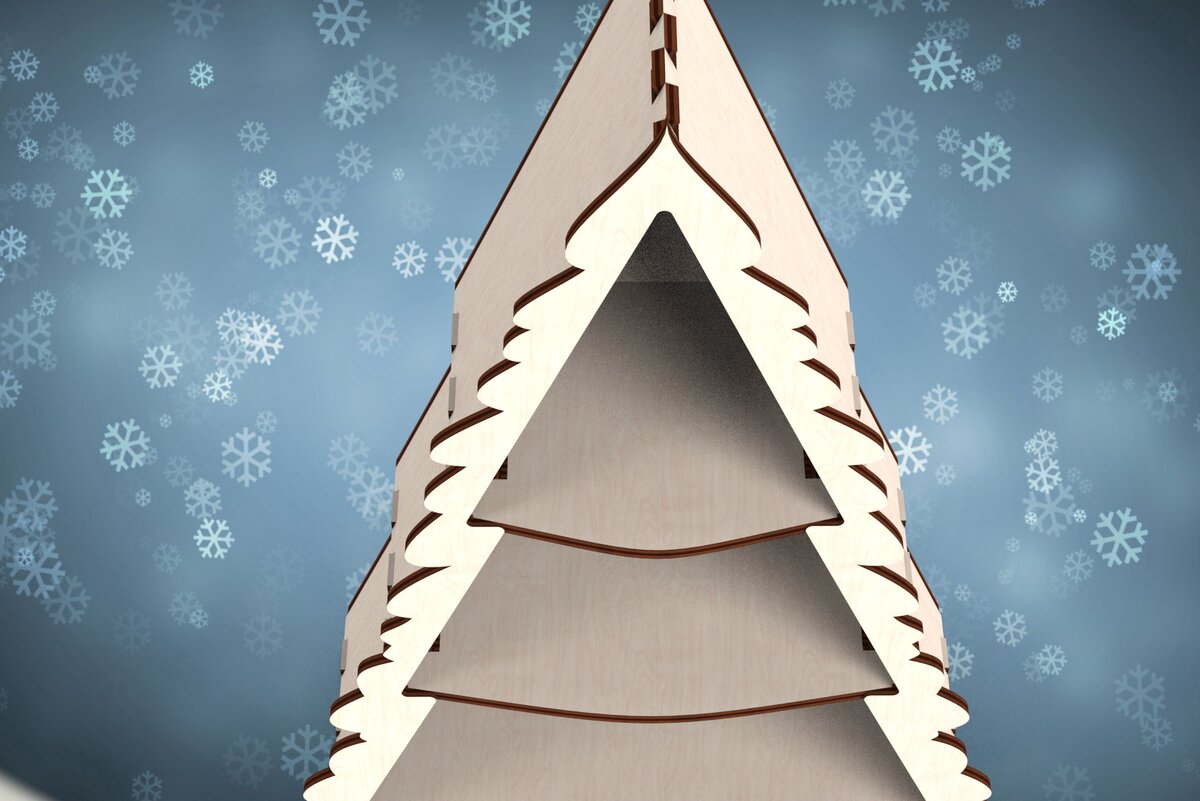 Intra απο ξύλο plywood 3mm-4mm πάχος - Ράφι Χριστουγεννιάτικου Δέντρου για Δώρα Snd Δίασταση 90x60 cm INTRAFABR-109606261