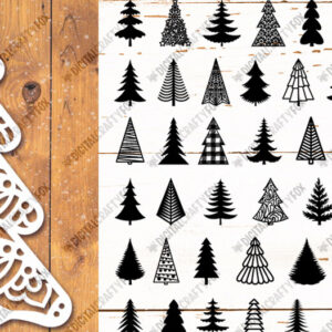 Intra απο ξύλο plywood 3mm-4mm πάχος - Πακέτο σιλουέτας Χριστουγεννιάτικου Δέντρου  Δίασταση 3600x3600 cm INTRAFABR-15520839