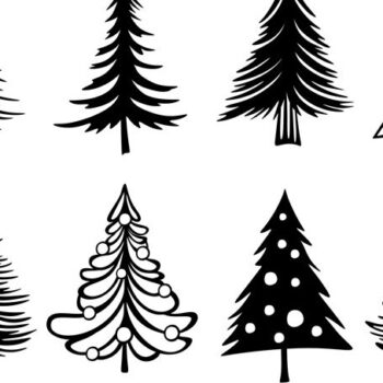 Intra απο ξύλο plywood 3mm-4mm πάχος - Σχέδια Σιλουέτας Χριστουγεννιάτικου Δέντρου Δίασταση 30x20 cm INTRAFABR-86310193 - Image 1