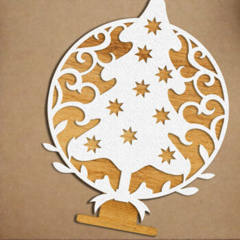 Intra απο ξύλο plywood 3mm-4mm πάχος - Πρότυπο διακόσμησης βάσης χριστουγεννιάτικου δέντρου Δίασταση 6x7 cm INTRAFABR-109058001 - Image 1