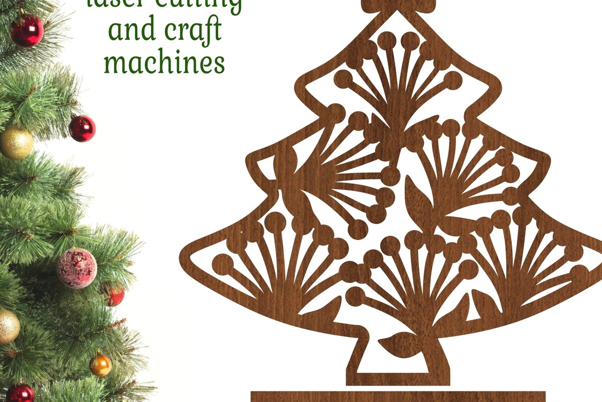 Intra απο ξύλο plywood 3mm-4mm πάχος - Στάση Χριστουγεννιάτικου Δέντρου,  κοπής με λέιζερ  Δίασταση 30x20 cm INTRAFABR-76492222