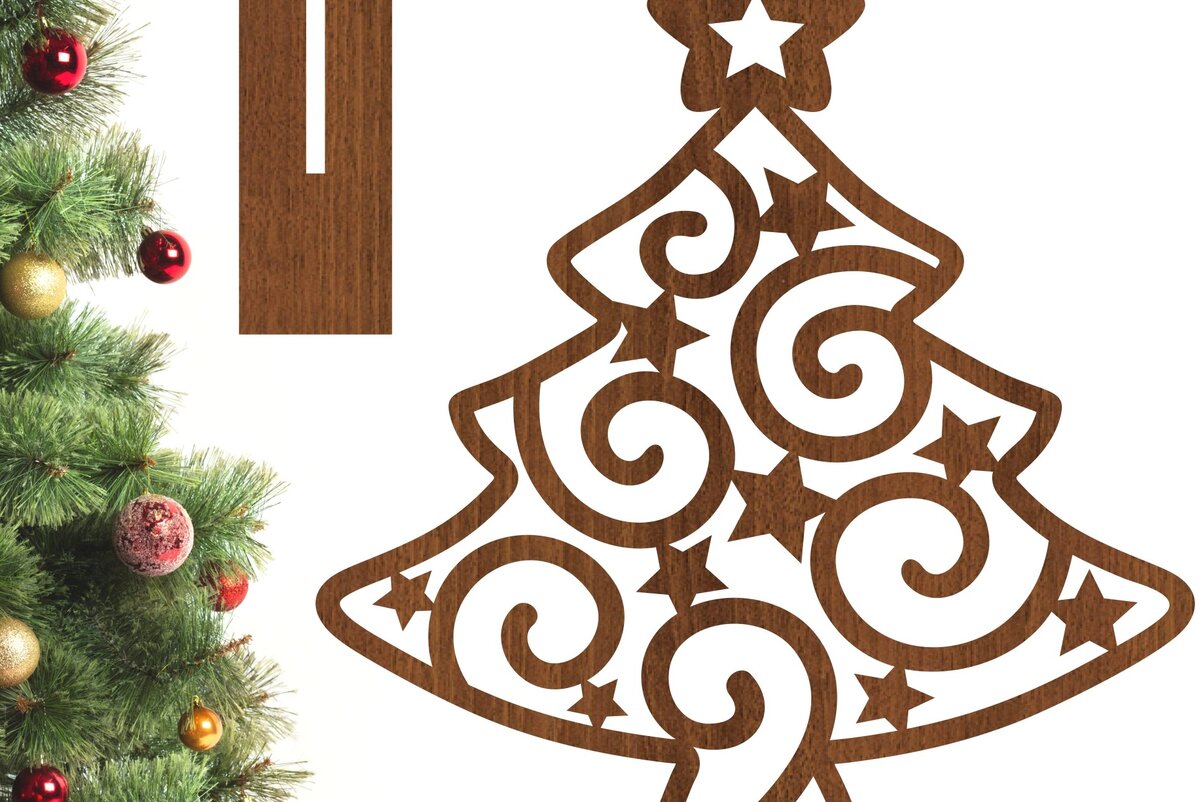 Intra απο ξύλο plywood 3mm-4mm πάχος - Στάση Χριστουγεννιάτικου Δέντρου,  κοπής με λέιζερ  Δίασταση 30x20 cm INTRAFABR-76492000