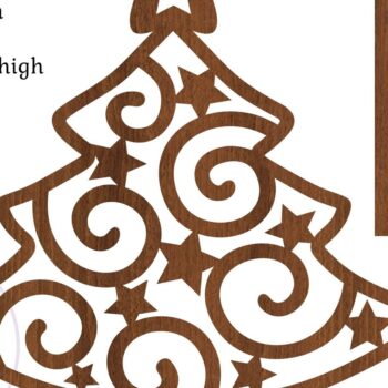 Intra απο ξύλο plywood 3mm-4mm πάχος - Στάση Χριστουγεννιάτικου Δέντρου,  κοπής με λέιζερ  Δίασταση 30x20 cm INTRAFABR-76492000 - Image 3