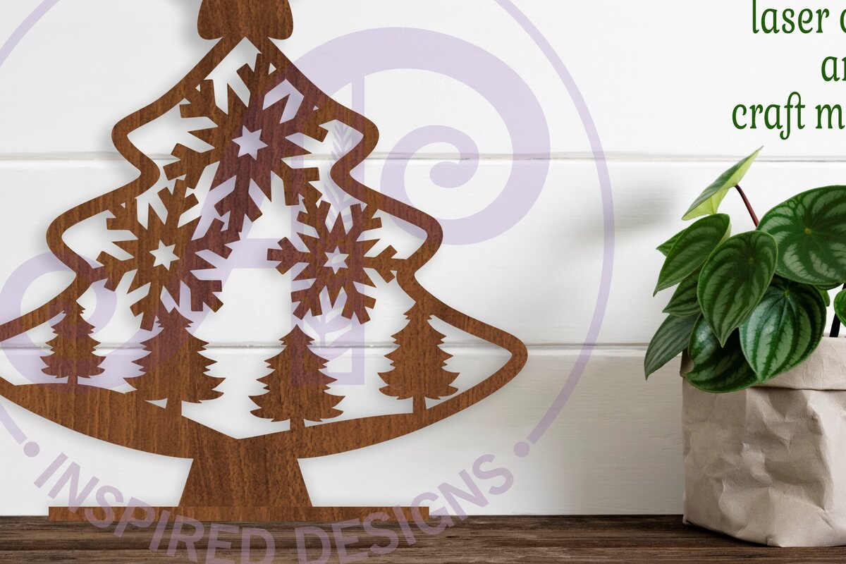 Intra απο ξύλο plywood 3mm-4mm πάχος - Στάση Χριστουγεννιάτικου Δέντρου,  κοπής με λέιζερ Δίασταση 30x20 cm INTRAFABR-104518462