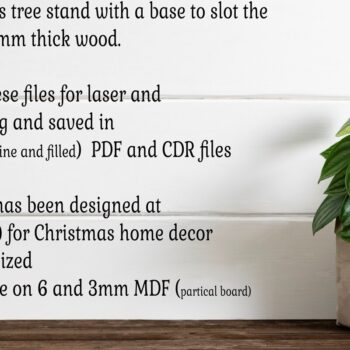 Intra απο ξύλο plywood 3mm-4mm πάχος - Στάση Χριστουγεννιάτικου Δέντρου,  κοπής με λέιζερ Δίασταση 30x20 cm INTRAFABR-104518462 - Image 4