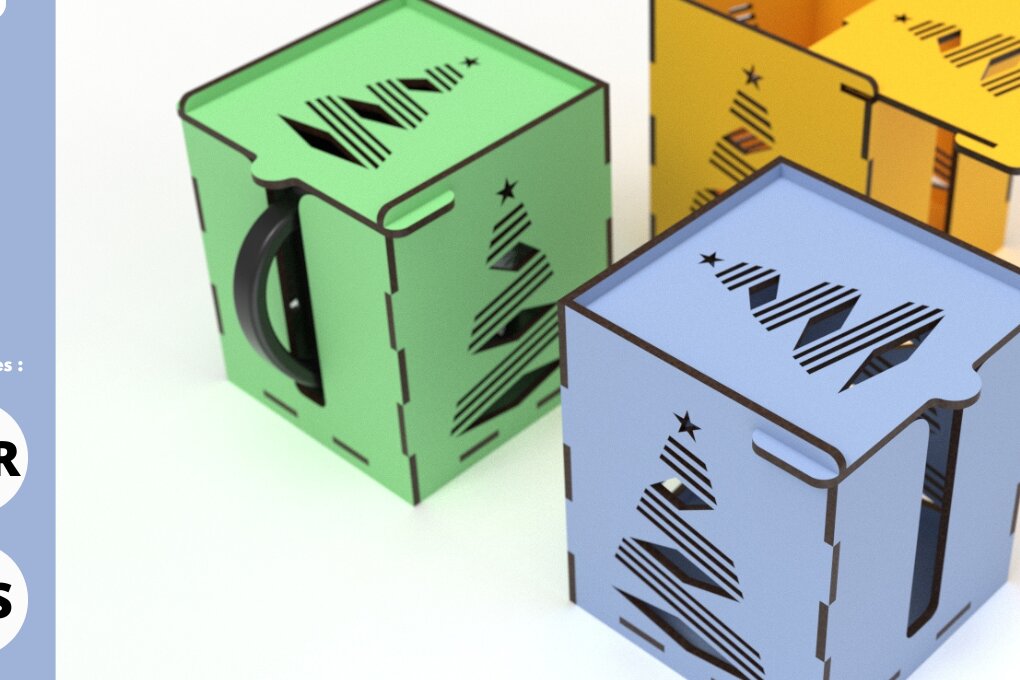 Intra απο ξύλο plywood 3mm-4mm πάχος - Κούπα εξάχνωσης Χριστουγεννιάτικου Δέντρου  Δίασταση 15x15 cm INTRAFABR-80065822