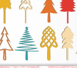 Intra απο ξύλο plywood 3mm-4mm πάχος - Πακέτο σχεδίασης Χριστουγεννιάτικου Δέντρου  Δίασταση 20x25 cm INTRAFABR-46921915