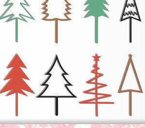 Intra απο ξύλο plywood 3mm-4mm πάχος - Πακέτο σχεδίασης Χριστουγεννιάτικου Δέντρου  Δίασταση 20x25 cm INTRAFABR-46921908