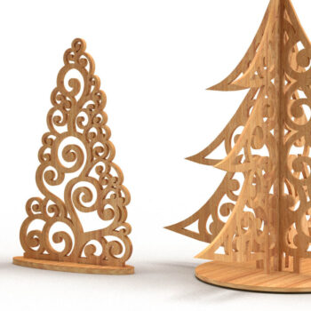 Intra απο ξύλο plywood 3mm-4mm πάχος -  Χριστουγεννιάτικο Δέντρο  Δίασταση 20x20 cm INTRAFABR-77881199 - Image 2