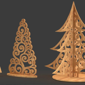 Intra απο ξύλο plywood 3mm-4mm πάχος -  Χριστουγεννιάτικο Δέντρο  Δίασταση 20x20 cm INTRAFABR-77881199 - Image 3