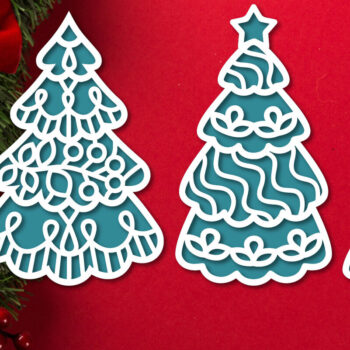 Intra απο ξύλο plywood 3mm-4mm πάχος - Χαρτόκοψη Χριστουγεννιάτικου Δέντρου Δίασταση 12x12 cm INTRAFABR-112551355 - Image 3