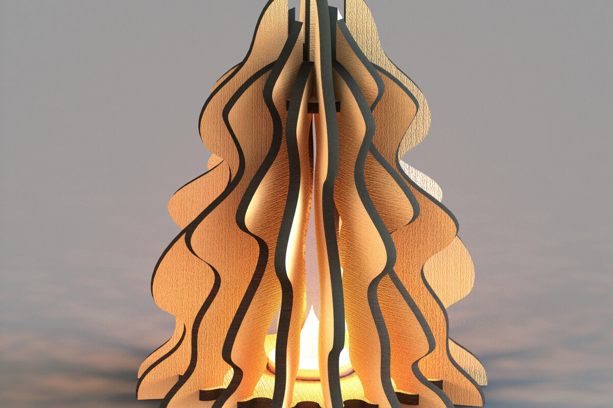 Intra απο ξύλο plywood 3mm-4mm πάχος - Θήκη ρεσώ Χριστουγέννων  Laser Δίασταση 20x20 cm INTRAFABR-79580457