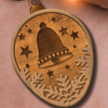 Intra απο ξύλο plywood 3mm-4mm πάχος - Διακόσμηση παιχνιδιών Χριστουγεννιάτικου Δέντρου, κομμένο  Δίασταση 4x4 cm INTRAFABR-84425500 - Image 2